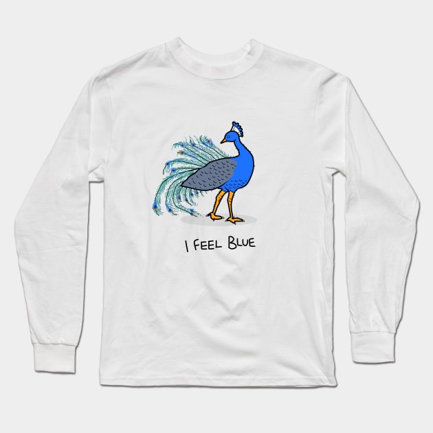 Grumpy Peacock Long Sleeve T-Shirt by grumpyanimals